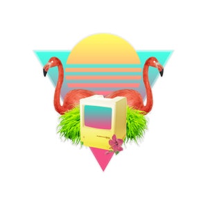 Flamingo Sunset Sticker