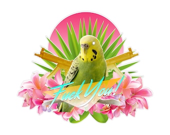 Poolside Parakeet Sticker