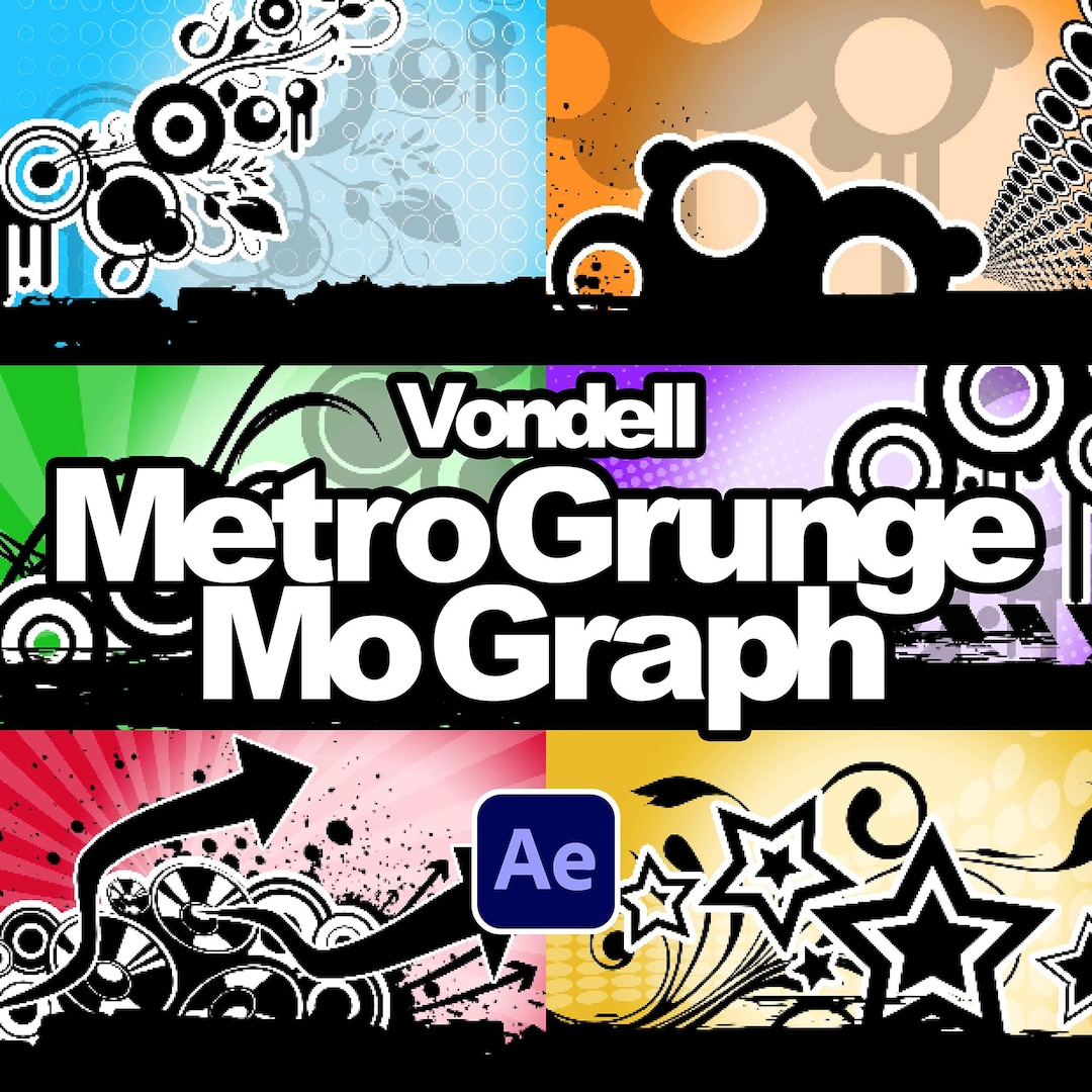 Frutiger Metrogrunge Mograph Animation Kit [adobe Aftereffects] - Etsy