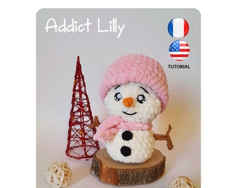 Flake the Snowman - Tutorial PDF - Crochet - Amigurumi - Explicaciones FR/US