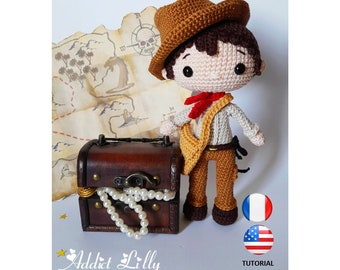 Harisson l'Aventurier - Poupée au crochet - Crochet Doll - Patron au crochet - Fichier PDF - Explications FR/US- Amigurumi