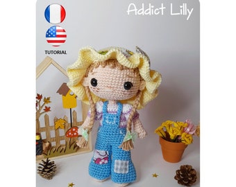 Muriel La Belle des Champs - Poupée au crochet - Crochet Doll - Patron au crochet - Fichier PDF - Explications FR/US- Amigurumi