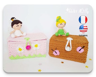 Boîte à Bijoux Fée - Fairy Jewelry Box - Patron au crochet - Fichier PDF - Explications FR/US- Crochet - Accessoire