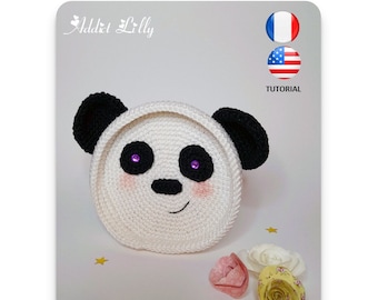 Vide Poche Panda - Empty Pocket Panda - Patron au crochet - Fichier PDF - Explications FR/US- Crochet - Accessoire