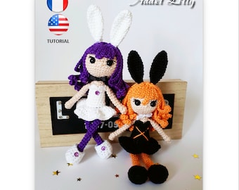 Bunny Girl - Muñeca de ganchillo - Patrón de ganchillo - Archivo PDF - Explicaciones FR/US - Ganchillo - Amigurumi