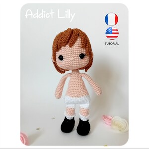 Mila - Crochet doll - Crochet pattern - PDF file - FR/US explanations - Amigurumi