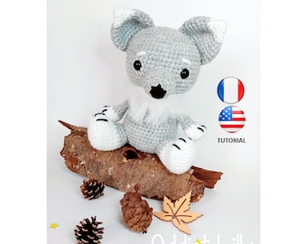 Midnight le loup - Loup au crochet - Tutoriel PDF - Crochet - Amigurumi - Explications FR/US