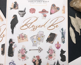 Witchy stickers | planner stickers | witch, pagan, Wiccan, divination for planners & journals