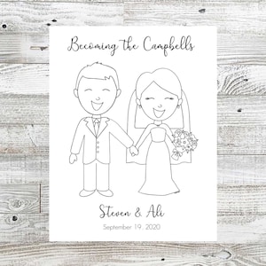 Personalized Wedding Couple Coloring Sheet | Kids Coloring Sheet | Wedding  Coloring Page | Custom Wedding Names & Date *Digital File Only*