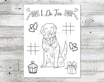Custom Pet Wedding Coloring Sheet | Kids Coloring Sheet | Wedding Coloring Page *Digital File Only*
