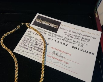 The Walking Dead Original Production Used Daryl Scavenged Gold Necklace Prop