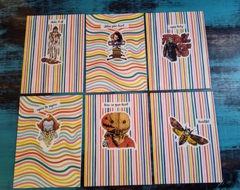 Scary movie horror funny gifts inspirational greeting cards birthday humorous gift set slasher films Chucky Freddy Krueger shining Halloween