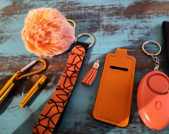 custom keychains keychain set orange