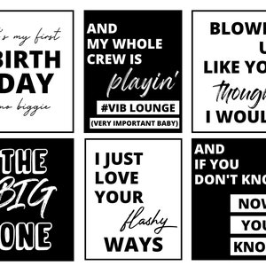 10 The Notorious BIG ONE sign bundle-first birthday party decor Biggie Smalls Hip Hop Lyrics Instant Download