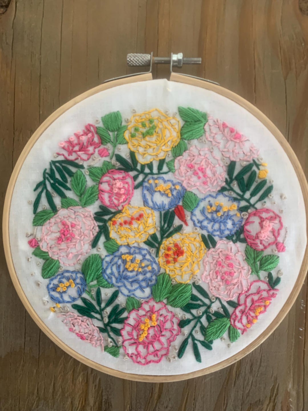 Hand Embroidered Hand Made Floral Embroidery 6 Inch Hoop Wall Art - Etsy
