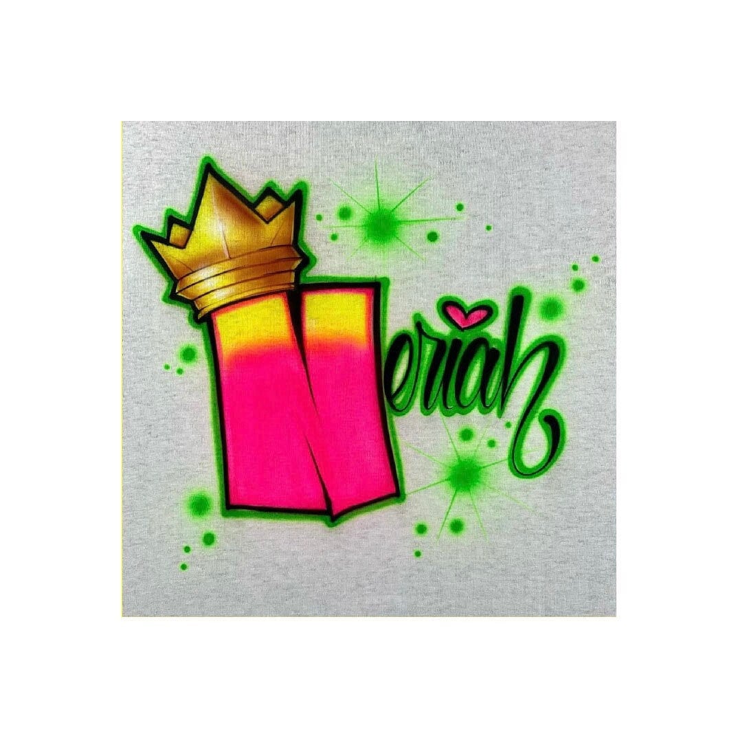 Crown Graffiti T-shirt: Custom Personalized Name Design