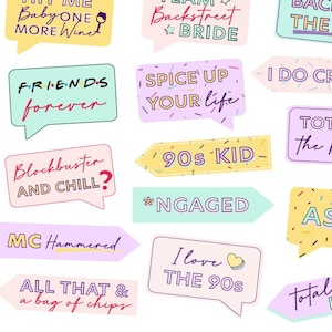 90s Bachelorette Photo Booth Props - Y2K Bachelorette Party Decor - Bach to the 90s Theme - Digital Download Only