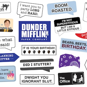 The Office Birthday Party Photo Booth Props - Office Party Decor - Instant Download Printables