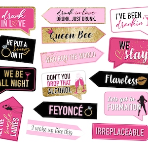 Feyonce Bachelorette Party Photo Booth Props - Feyonce Bridal Shower Decor - Instant Digital Download