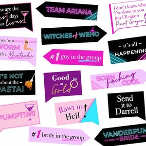 Vanderpump Bachelorette Party Photo Booth Props - VPR Bridal Shower Decor - Pump Rules Party Supplies - Instant Digital Download