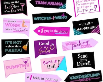 Vanderpump Bachelorette Party Photo Booth Props - VPR Bridal Shower Decor - Pump Rules Party Supplies (Digital Download)