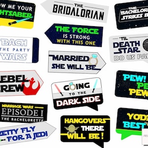Space Wars Parodie Junggesellinnenparty Photo Booth Requisiten - Galaxy Thema Hen Party Requisiten - sofortiger digitaler Download - DIY druckbare