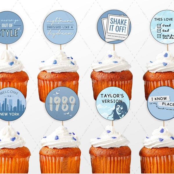 Swift 89 Cupcake Toppers - 89 TV Release Party Cupcake Toppers - Instant Digital Download - Print at Home