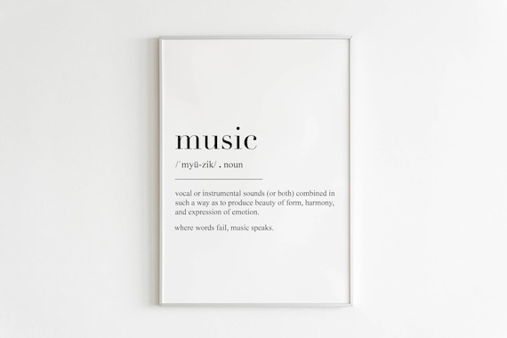 Musik Kunstdruck Minimalistisch Musik Definition Poster Etsy