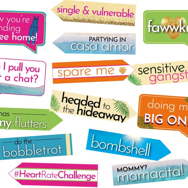 Island Party Photo Booth Props - Bachelorette / Birthday Party Supplies - Instant Digital Download