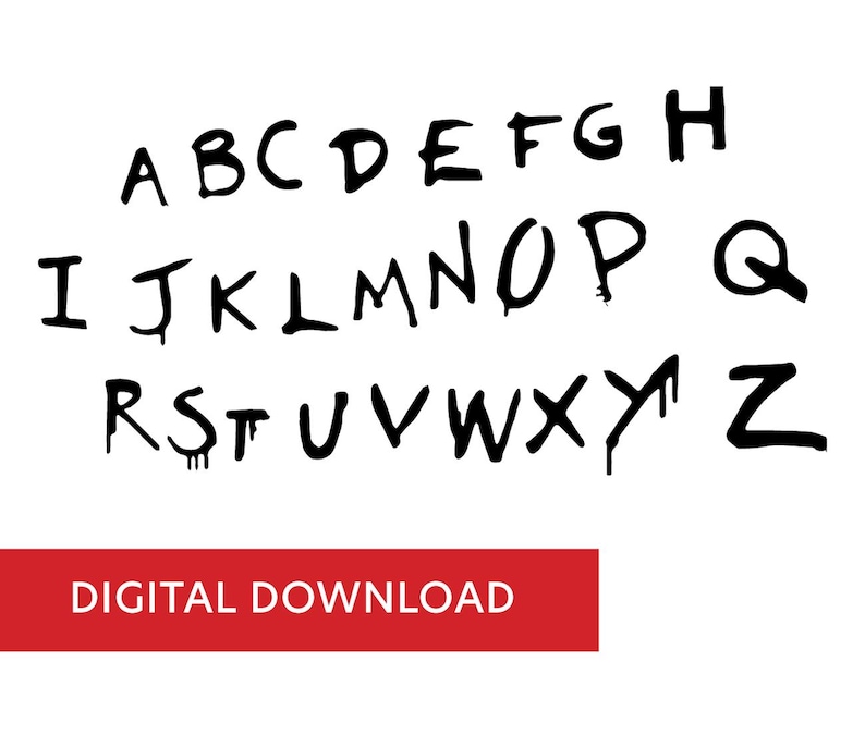 Printable Creepy Painted Letters - Stranger Letters Digital Banner ...