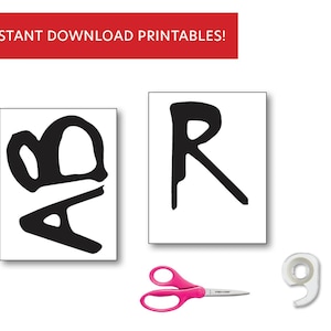 Printable Creepy Painted Letters - Stranger Letters Digital Banner ...