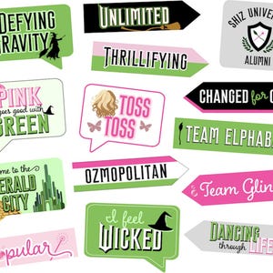 Wickedly Fun Photo Booth Requisiten - Rosa und Grün Hexe-Themed Partyzubehör - Sofortiger digitaler Download