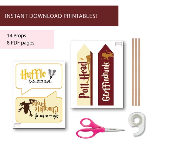 Harry Potter Photo Booth Props Printable PDF Harry Potter