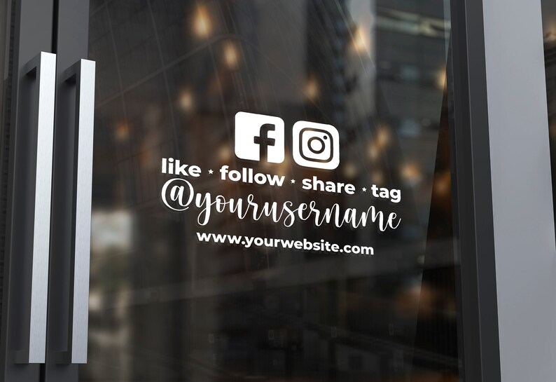 Social Media Decal / site Decal / Store Front Decal / Etsy