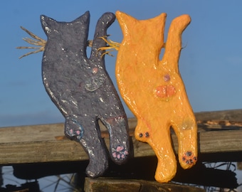 2 MALE CATS (A Rear View), Cat Butt Magnets, Humorous Gifts, Gag Gifts, Cat Home Decor, Orange Cat Magnet & Grey Cat Magnet, Cat Butt Lovers