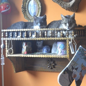 HÄNGENDE KATZENBETT, Wandbehang Schrank / Regal, Indoor Gartenarbeit, großer Hängender Pflanzenhalter, Schlüsselboxen, hängendes Katzenbett, rustikale Küchendeko