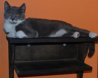 2 VINTAGE WOODEN SHELVES, Cat Climbing Shelf, Hanging Cat Bed, Cat Playing Furniture, Wooden Shelf, 2 Levels Wooden Shelves, Book Shelf, Cat