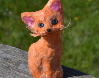 RAINBOW PAPIERMACHE CATS, Paper Cats, Finger Cat Puppets, Cute Kitten Statue, Rice Paper Cats, Small Cat, Cat Lover Gifts, Small Budget Cats