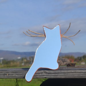 ORANGE KITTEN MIRROR, Small Wall Mirror, Frameless Mirror, Paper Mache Mirror, Cat Shaped Mirror, Cat Lover Gift, Cat Wall Decor, Ginger Cat