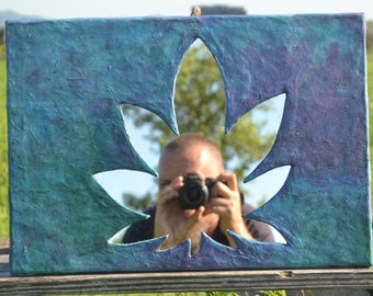 STONER HOME MIRROR, Marijuana Leaf Mirror, Stoner Wall Decor, Colorful Mirror, Pot Leaf Silhouette Mirror, 420 Wall Art, Rectangular Mirrors
