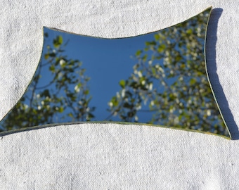 ASYMMETRICAL FRAMELESS MIRROR, 4 Hanging Positions Wall Mirror, Unusual Mirror Unique Gift, Modern Mirror, Wall Decor, Irregular Wall Mirror