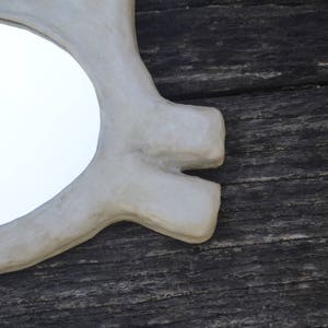 WHITE CAT's HEAD Mirror, Decorative Wall Mirror, white cat, unique hand made mirror, cat lover's furniture, Small Wall Mirror, Cat Mirror image 4