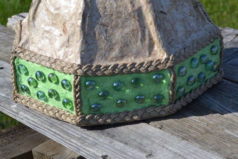 PAPIER MACHE CHANDELIER Ceiling Light 72 Glass Beads Etsy