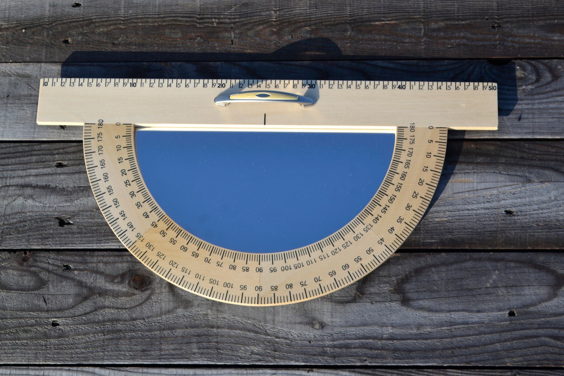 SCHOOL WOODEN PROTRACTOR Wall Mirror Large Wooden | Etsy