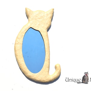 WHITE CAT SILHOUETTE Mirror, Ready for Shipping, White Cat Lovers Gift, Cat Furniture, Cat Decor for Walls, House Warming Gifts, Cat Mirrors