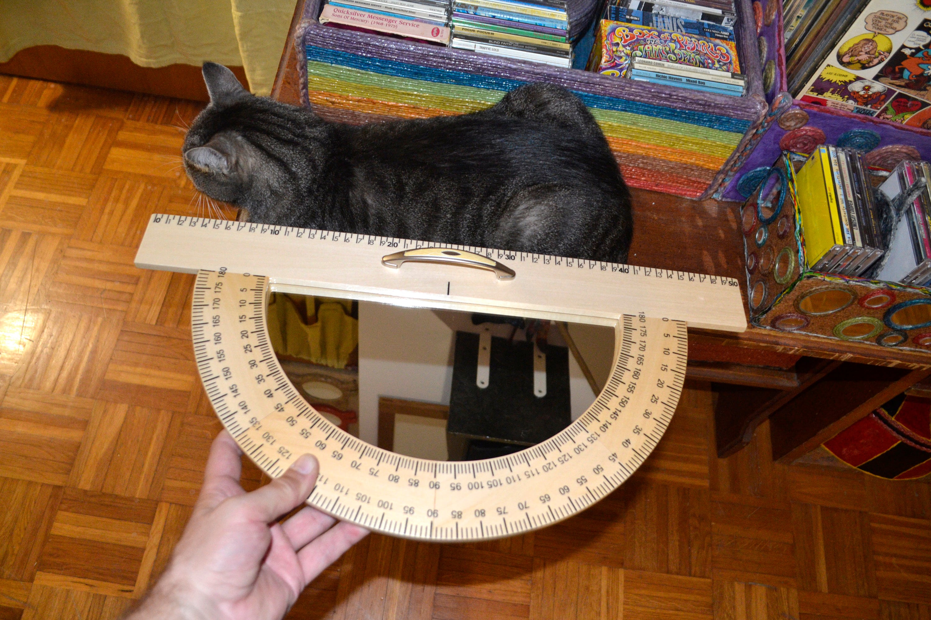 SCHOOL WOODEN PROTRACTOR Wall Mirror Large Wooden - Etsy