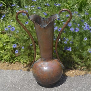 LARGE COPPER VASE 10 Liters capacity, 73 cm tall Vase, Vintage Copper Vase, Kitchen Table Decor, Copper Umbrela Stand, Boho Home Decor, Vase image 2