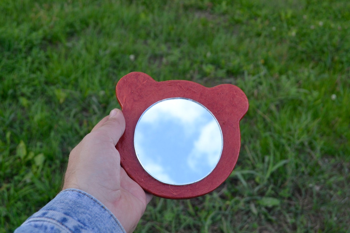 BEAR HEAD MIRROR Small Wall Mirror Bear Lover Gift Bear Etsy