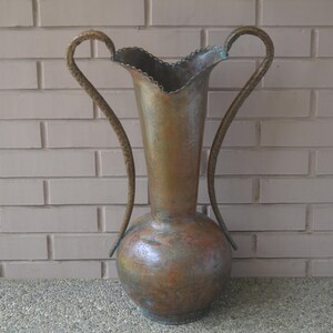 LARGE COPPER VASE 10 Liters capacity, 73 cm tall Vase, Vintage Copper Vase, Kitchen Table Decor, Copper Umbrela Stand, Boho Home Decor, Vase image 4
