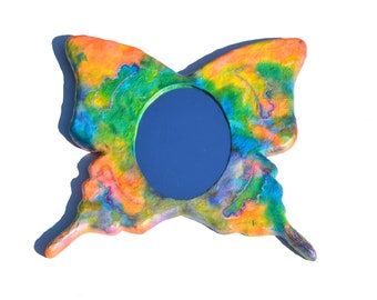 PAPERMACHE BUTTERFLY MIRROR, Colorful Boho Mirror, Hippy Home Decor, Wall Mirror Butterfly Shaped, Mirrors for Hanging, Butterfly Wall Decor